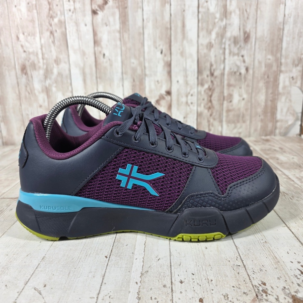 Kuru Quantum Womens 9.5 Purple Grey Athletic Walking Shoes KURUSOLE 20710395